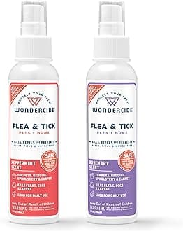 Flea, Tick and Mosquito Spray for Dogs, Cats, and Home - Flea and Tick Killer, Control, Prevention, Treatment - with Natural Essential Oils - 4 oz - Peppermint & Rosemary 2-Pack