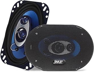 4'' x 6'' Three Way Sound Speaker System - Pro Mid Range Triaxial Loud Audio 240 Watt per Pair w/ 4 Ohm Impedance and 3/4'' Piezo Tweeter for Car Component Stereo PL463BL