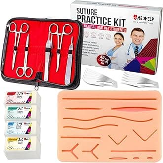 49 PCS Suture Practice Kit - Complete Medical Suture Kit for Surgical Training: Silicone Suture Pad, Sterile Sutures Thread with Needle, Gifts for Medical Students