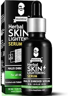 Muuchstac Herbal Skin Lightening Face Serum for Men | Vitamin C (3-Glyceryl Ascorbate) Brighten Skin Tone, Glowing And Hydrated Skin | 30 ml