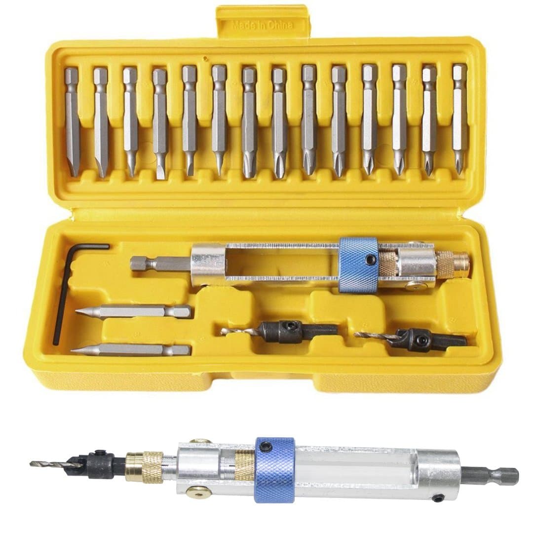 20 PC Half Time Drill Set by Volterin, Drill Driver Head Screwdriver Tools, Half Drill Bits High Speed Alloy Steel Head Repair Tool Kits With Portable Box