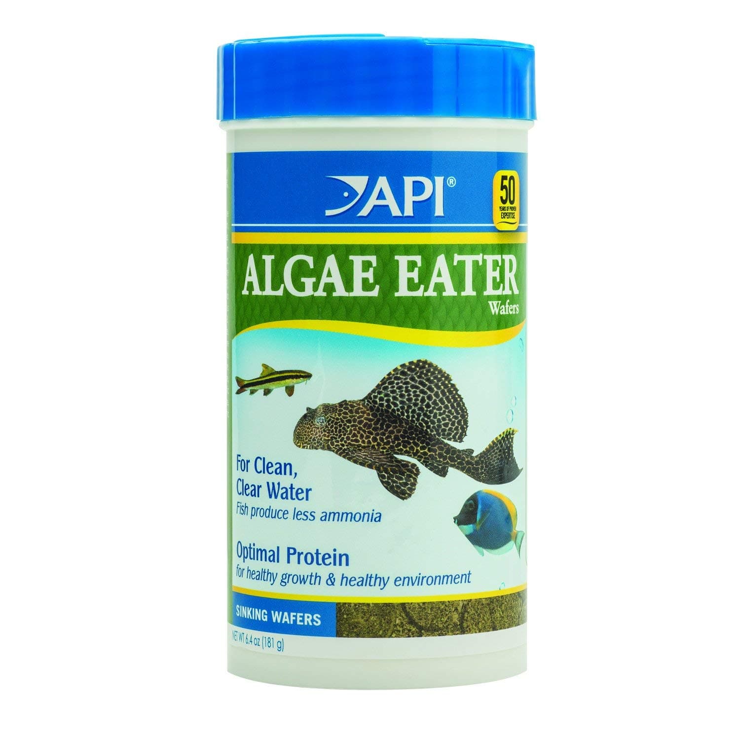 API ALGAE EATER WAFERS Algae Wafer Fish Food 6.4-Ounce Container