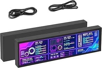 AISHICHEN 8.8 Inch PC Temperature Display, PC Sensor Panel Display, Computer Temp Monitor, IPS USB Mini Screen, AIDA64 CPU RAM DataTemperature Monitor for ARGB Computer Case Secondary Screen