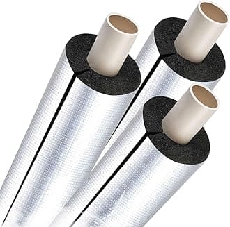 Pipe Insulation Lagging Antifreeze Foam Tube 4/5" Thickness Aluminum Foil Pipe Cover ID 3/5"-13-7/8" Solar Water Pipe Protection Cover for Air Conditioning Cold and Hot Pipe(133.0 mm x 20 mm x 95 cm)