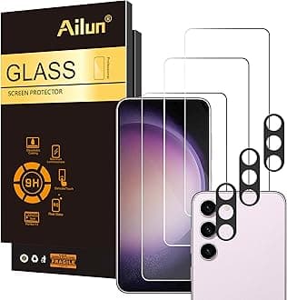 Screen Protector for Galaxy S23 [6.1 Inch] 3Pack + 3Pack Camera Lens Tempered Glass Fingerprint Unlock Compatible 0.25mm Ultra Clear Anti-Scratch Case Friendly [Not For S23 Ultra]