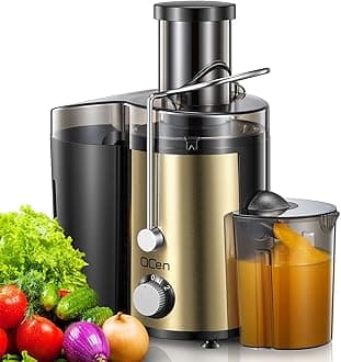 Juicer Machine, 800W Centrifugal Juicer Extractor with Wide Mouth 3” Feed Chute for Fruit Vegetable, Easy to Clean, Stainless Steel, BPA-free (Gold)