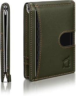 Kingly Cash Clip Slim Leather Wallet for Men with RFID Blocking & Money Clip - Minimalist Front Pocket Bifold Wallet Holds 12 Cards - Secure Card Holder with Easy Access Pull Tab