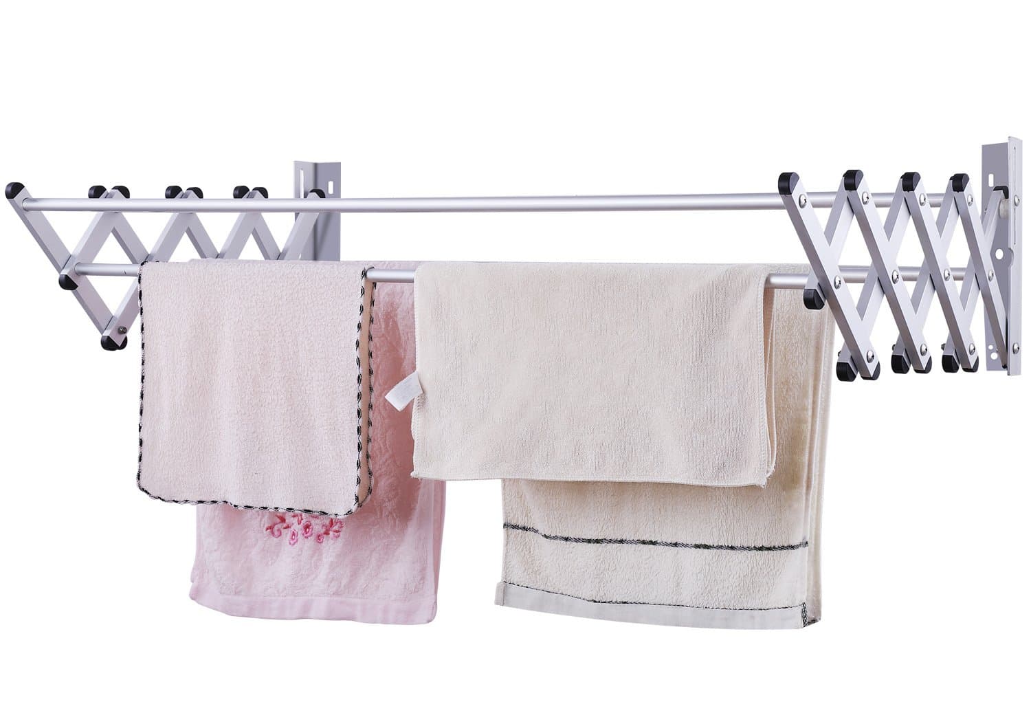HAWATOUR Free Screw Foldable Drying Rack Collapsible Clothes Rack