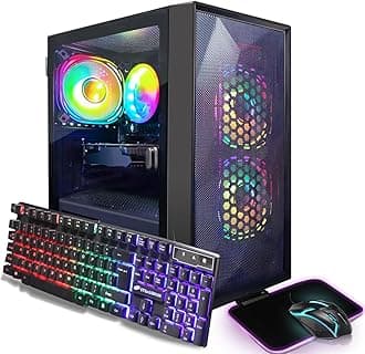 STGAubron Gaming PC Computer Desktop, Intel Core i5-8600 up to 4.3G, Radeon RX 550 4G,16G DDR4, 512G SSD, WiFi 6 5G, BT 5.2, RGB Fan x3, Windows 11 Home