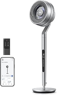 Dreo Pedestal Fan with Smart Control, 40-44" Adjustable Height, DC Quiet Fans for Bedroom, 120°+85° Omni-Directional Oscillating Fan, 100ft Airflow, 10 Speeds, 6 Modes, 12H Timer, 23db, Wi-Fi/Voice
