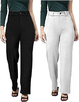MehrangTrousers for Women, Formal Pants for Women, Straight Fit Pants