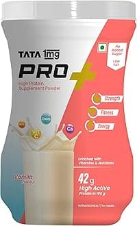 Pro+ Soy Protein Supplement Powder- High Protein for Muscle & Bone Strength, Overall Fitness, and Energy with 23 essential nutrients,Low Fat & No Added Sugar,Vanilla Flavour