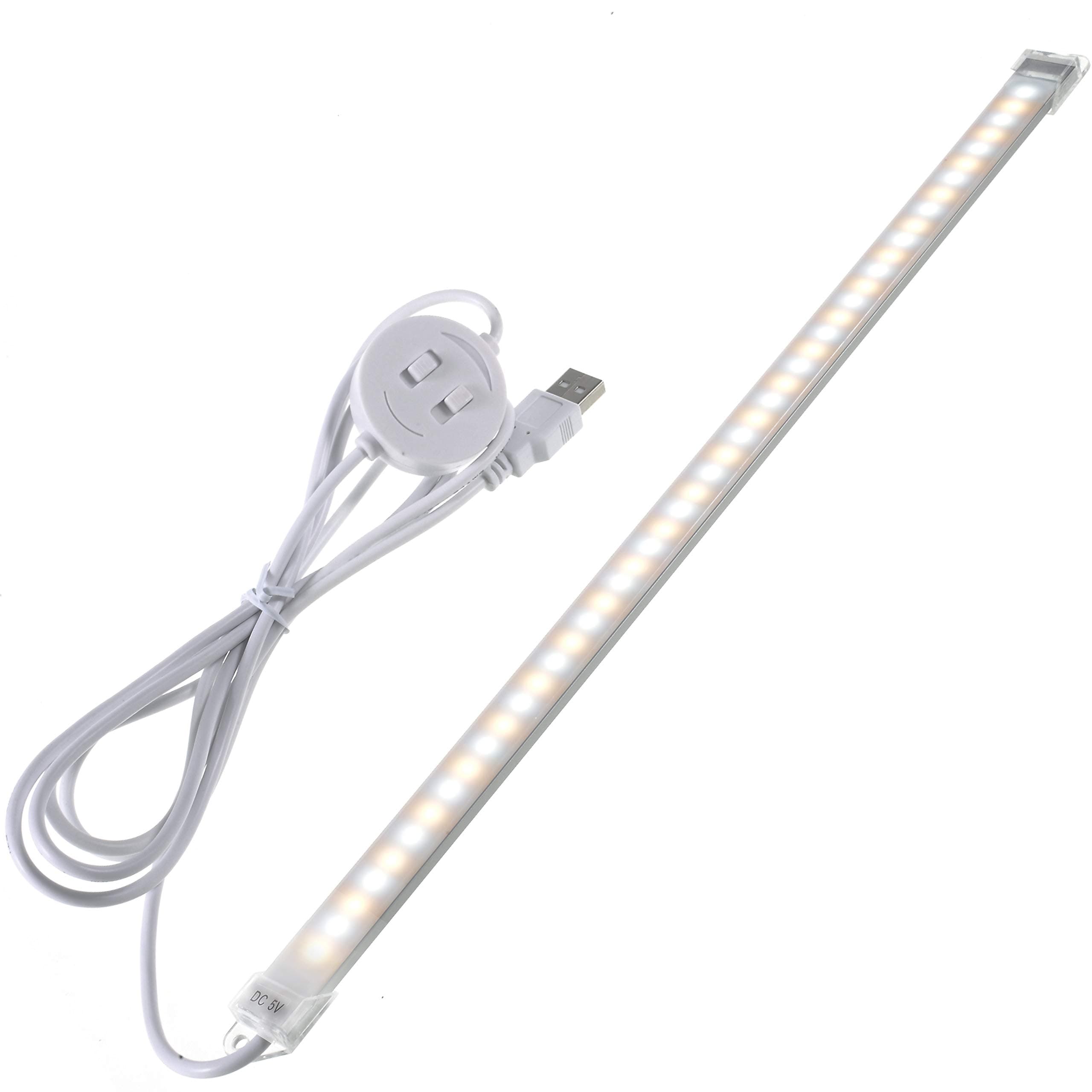 Dimmable Under Cabinet Lighting, 3 Color Temperature Portable USB Reading Strips Craft Light Eye-Care LED Desk Reading Lamp Light Great for Craft Table, Pianos, Music Stands, Kitchen, Shelf