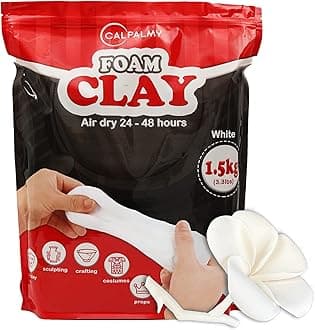 3.3 lbs Moldable Cosplay Foam Clay (White) – High Density and Hiqh Quality for Intricate Designs | Air Dries to Perfection for Cutting with a Knife or Rotary Tool, Sanding or Shaping