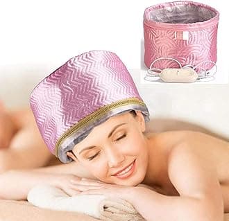 Hair Care Thermal Head Spa Cap For Detachable Temperature Control Heating for Damaged Hair and Nourishing Moisturize Deep Conditioning Home SPA Steam Haircare, Facial Hair Steamer…(color pink)