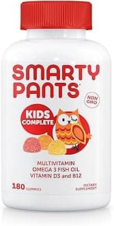 Kids Complete Daily Gummy Vitamins, Gluten Free, Multivitamin & Omega 3 Fish OilDHA/EPA Fatty Acids (180 Count)