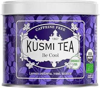 Kusmi Tea - Be Cool - Organic Herbal Tea Flavored with Mint, Lemon Verbena & Licorice - Caffeine Free Herbal Tea - Loose Leaf Tea - Tin Box of 3.1 oz - Quantity for about 50 cups