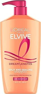 L’Oréal Paris L'Oreal Elvive Dream Lengths Restoring Shampoo With Fine Castor Oil and Vitamins B3 and B5 for Long, Damaged Hair, Visibly Repairs Damage Without Weighdown With System, 28 Fl Ounce