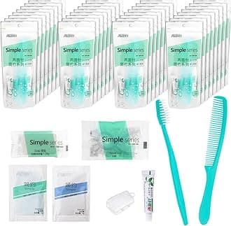 Hygiene Kit Bulk, Individually Packed, Travel Hygiene Kit With Toothbrush, Toothpaste, Comb, Shampoo, Shower Gel, Shower Cap And Soap, Suitable For Hotel, Home, Camping, Travel (50 pcs)