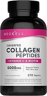 Collagen Peptides Pills | 270 Caplets | with Vitamin C and Biotin | Grass Fed Bovine | Hair, Skin, & Nails | for Women and Men