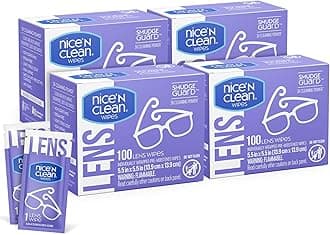Nice 'n Clean SmudgeGuard Lens Cleaning Wipes (400 Total Wipes) | Pre-Moistened Individually Wrapped Wipes | Non-Scratching & Non-Streaking | Safe for Eyeglasses, Goggles, & Camera Lens