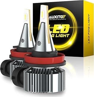 AUXITO H11 H8 H16 LED Fog Light Bulb, 400% Brightness Super Bright, 6500K Cool White, Plug and Play, Fanless H11 Halogen Replacement Fog lights DRL Bulbs for Vehicle, Pack of 2