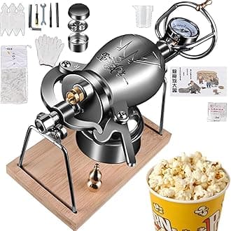 High Pressure Popcorn Maker Chinese Popcorn Cannon Hand Puffed Rice Maker Popcorn Popper Stovetop Maquina de Palomitas de Maiz (360ml)
