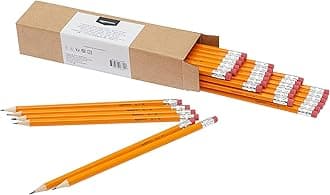 - Amazon Basics Wood-Cased #2 HB School Pencils with Erasers for Writing and Drawing, Pre-sharpened, Soft Strong Lead, Orange, 30 Count
