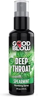 Good Blow Deep Throat Spray Spearmint for Beginners, Men, Women, & Couples. Delicious Flavor and Reduce Gag Reflex. 1 Piece, Clear - 2oz.