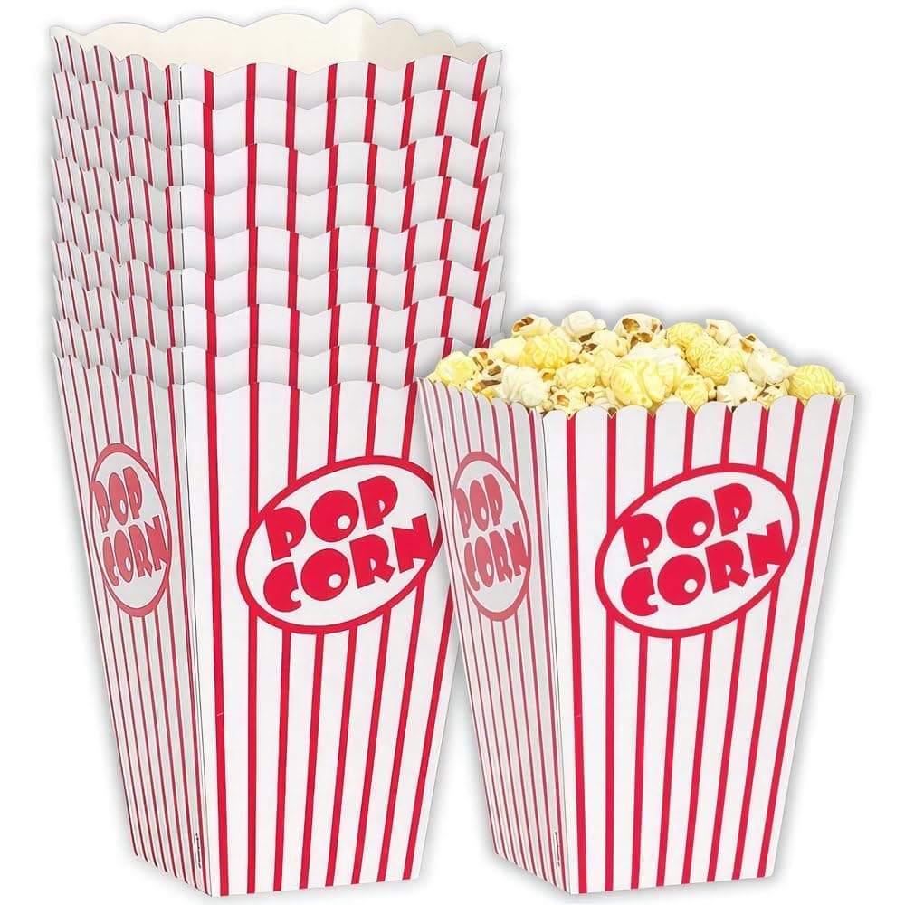 Unique Popcorn Boxes 10-Pieces, 59022, Popcorn Box