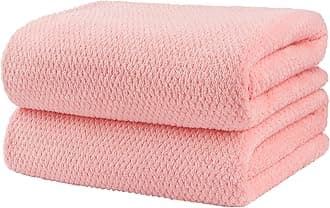 HOMEXCEL Bath Towels Pack of 2, (27 x 54 Inches) Microfiber Ultra Soft Highly Absorbent Bath Towel Set, Lightweight and Quick Drying Towels for Body, Sport, Yoga, SPA, Fitness, Pink
