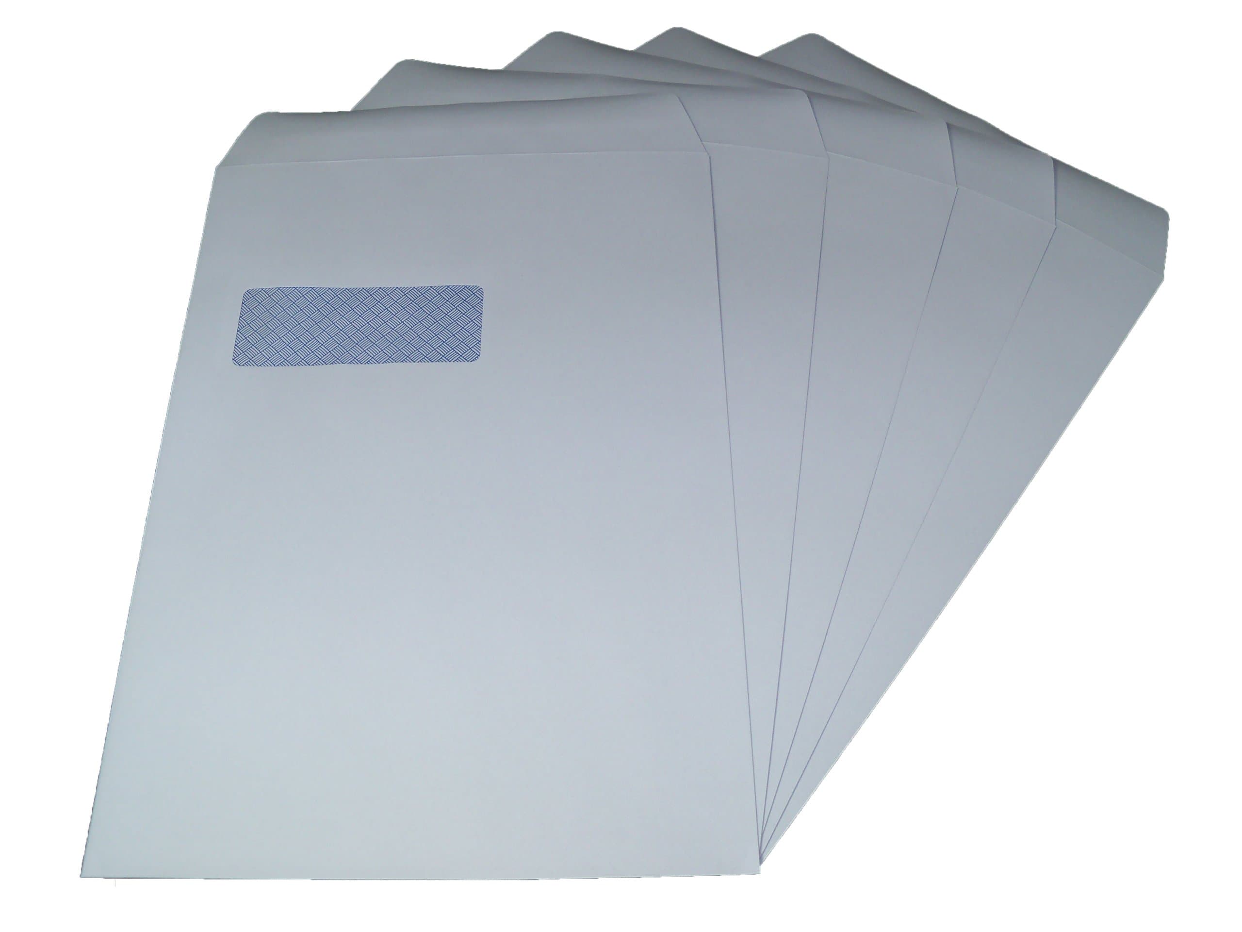 Packitsafe 50 x A4 / C4 Size Window Envelopes 324mm x 229mm Self-Seal White Standard Paper Mailers