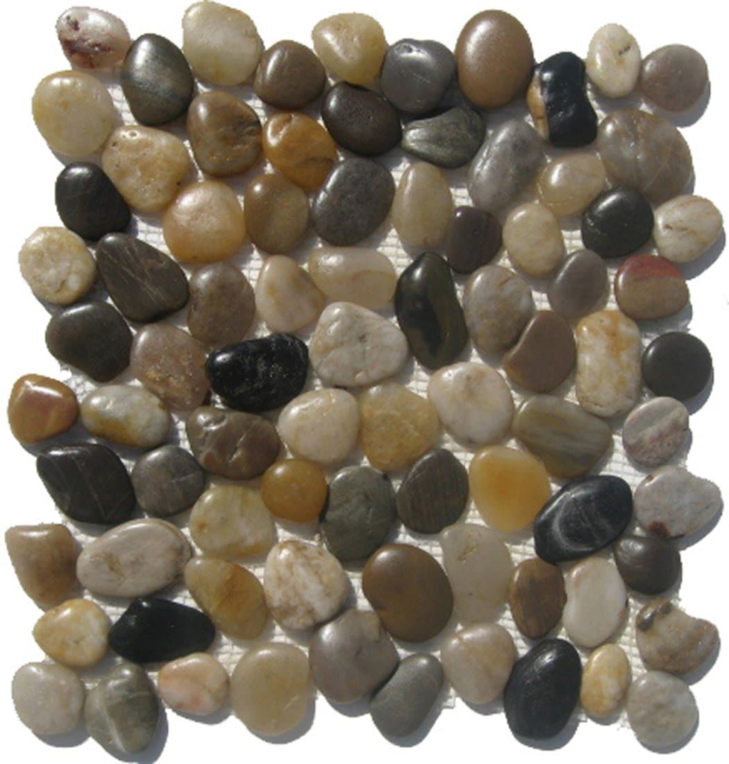 Mixed Natural River Rock Pebble Tile / 10 Sq Ft