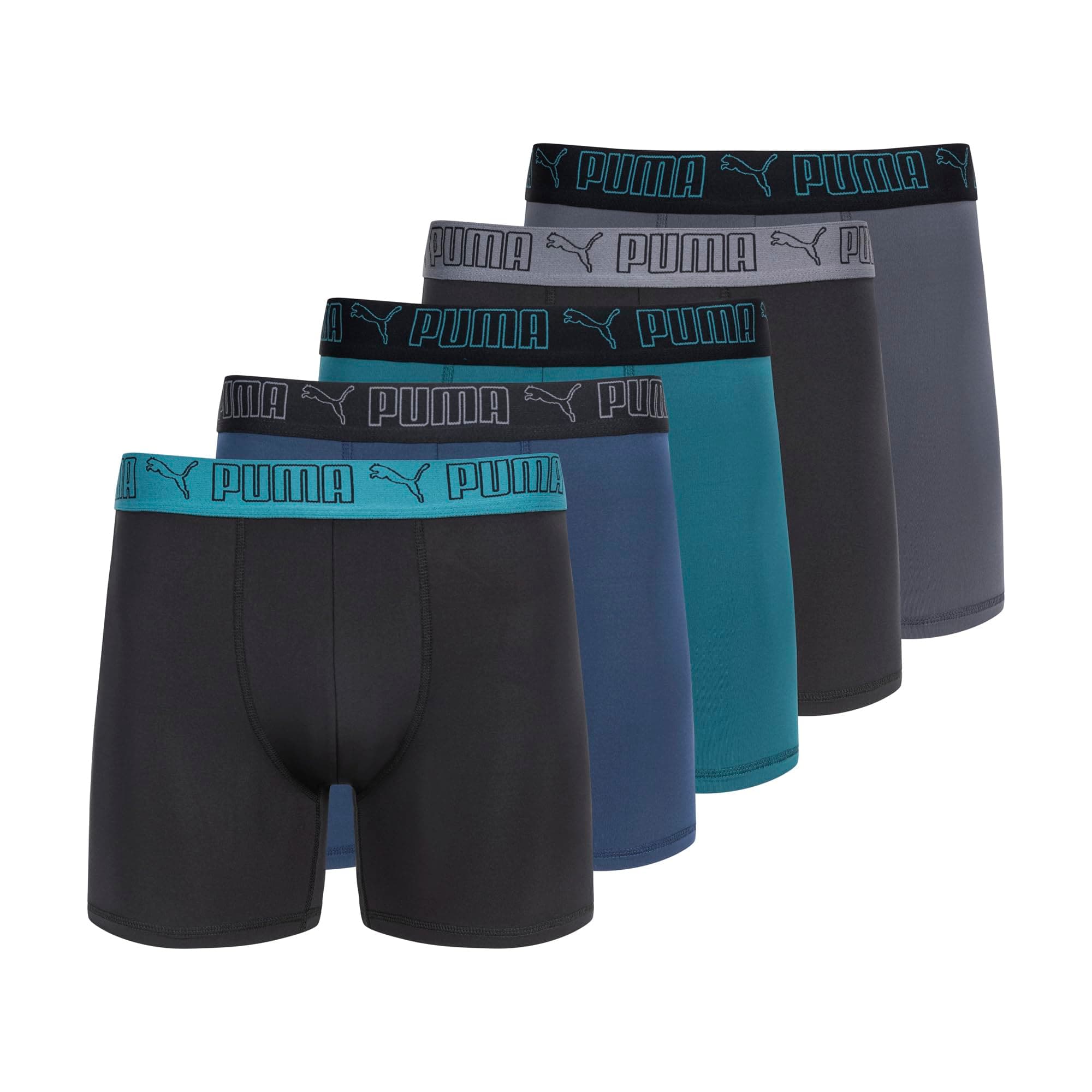 PUMA mens 5 Pack Performance Boxer Briefs Boxer Briefs
