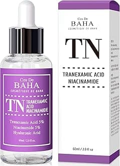 Cos De BAHA Tranexamic Acid 5% Serum 2 Fl Oz – Niacinamide 5%, Hyaluronic Acid & Aloe for Brightening, Dark Spots & Uneven Tone, Remover Melasma (60 ml)