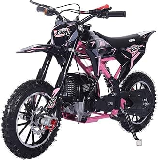 X-PROHawk Mini Dirt Bike, Gas Power 4 Stroke Dirt Bike! 40CC Pit Bike, Pull Start, 10" Wheels! (Pink(New Decals))