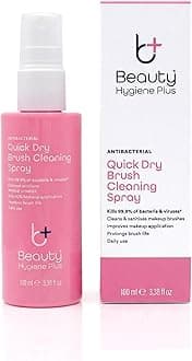 Quick Dry Antibacterial Makeup Brush Cleaner 100ml - Cleans & Refreshes Natural & Synthetic Brushes - Improves Makeup Application & Prolongs Tool Life by Beauty Hygiene Plus