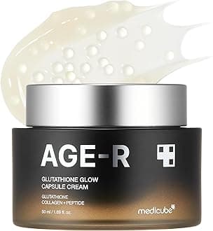AGE-R Glutathione Glow Capsule Facial Cream - Instant Lifting Moisturizer - Collagen Peptide For Hydrating Glow - Improve Blemishes, Uneven Skin Tone - Korean Skin Care 1.69 fl.oz