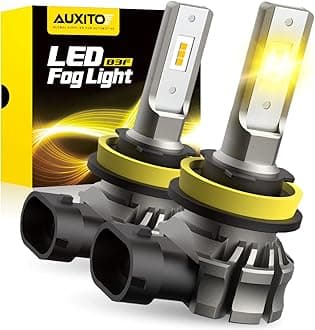 H11/H8/H16 LED Fog Light Bulbs or DRL, 6000 Lumens 3000K Amber Yellow Light, 300% Brightness, CSP LED Chips Fog Lamps Replacement for Cars, Play and Plug (Pack of 2)