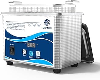 Granbo Ultrasonic Cleaner 800ML Jewelry Cleaner Ultrasonic Machine 40kHz with Digital Timer and Degassing,110V Digital Ultrasonic Parts Cleaner for Denture Dental Oral Irrigator Parts Glasses
