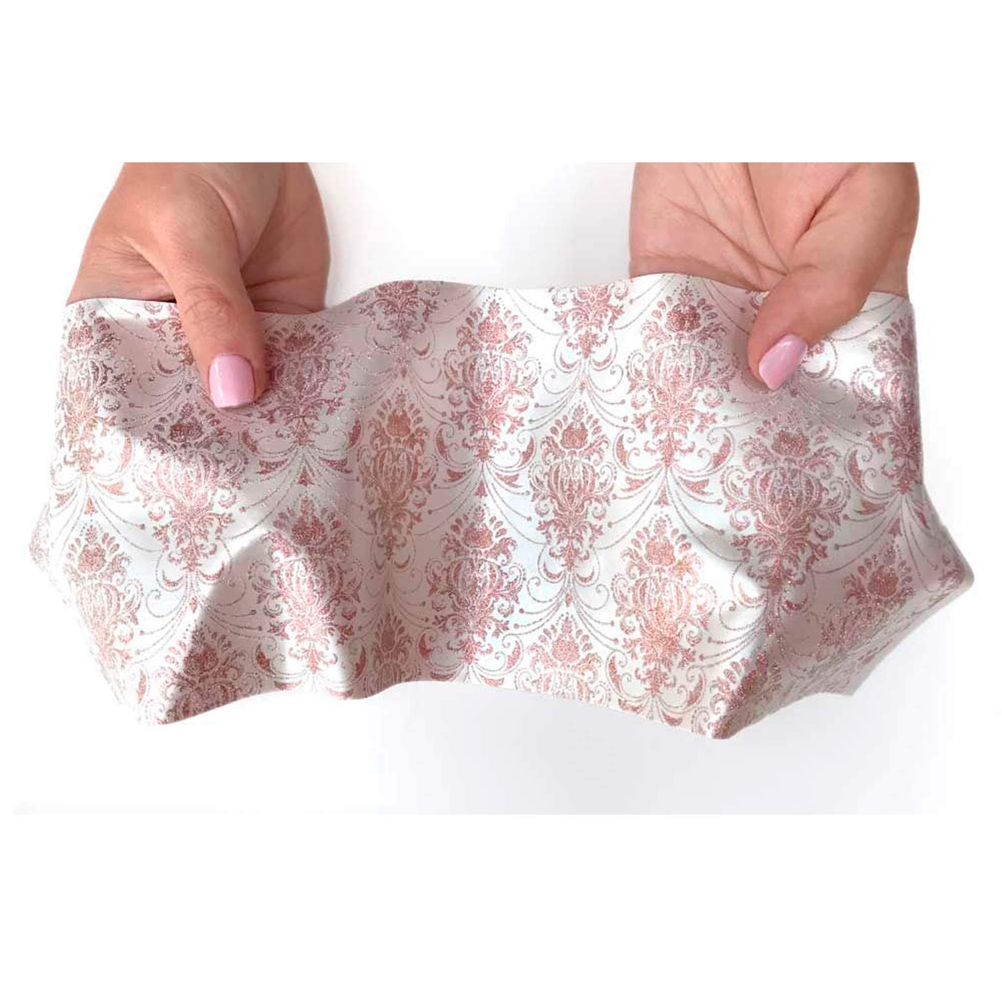 Crystal Candy FabricArt Edible Fabric with Glitter Design, C'est La Vie Rose Gold