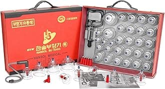 Hansol new Professional Cupping Therapy Equipment 30 Cups Set with pumping handle and Extension Tube