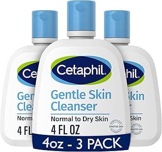 Cetaphil Face Wash, Hydrating Gentle Skin Cleanser for Dry to Normal Sensitive Skin, 4 oz 3 Pack, Fragrance Free, Soap Free and Non-Foaming