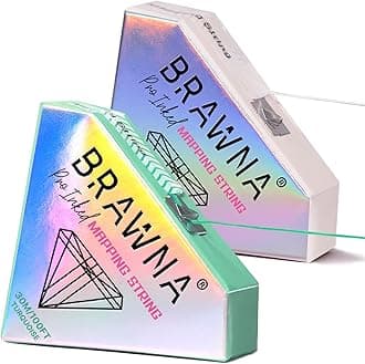 BRAWNA 2 Pack Pro Inked Mapping String for Brow and Lip Measuring - Color - Turquoise and White