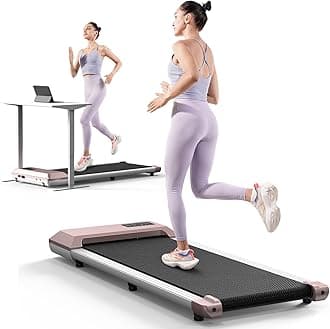 DeerRun Walking Pad 2 in 1 Under Desk Treadmill, 2.5HP Low Noise Walking Pad Running Jogging Machine with Remote Control for Home Office, Lightweight Portable Desk Treadmill Installation Free