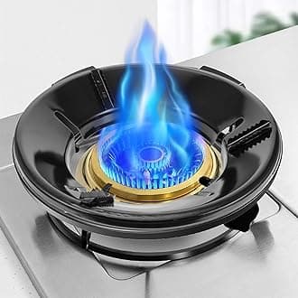 KESI ORNAMENTS 3 Pcs Gas Stove Bracket Fire & Windproof Gas Stove Windshield Ring Frame Non-Slip Gas Chula Support Stand Cooktop Easy Cleaning Gas Saver Burner Stand Gas Saver Stand Jali Ring(black)