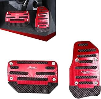 2 PCS Car Non-Slip Pedal Pads Set, Accelerator Pedal Covers, Car Brake Pedal Protectors, Automatic Automobile Accessories, Universal for Most Cars, Trucks and Vans (Red #XB-373)