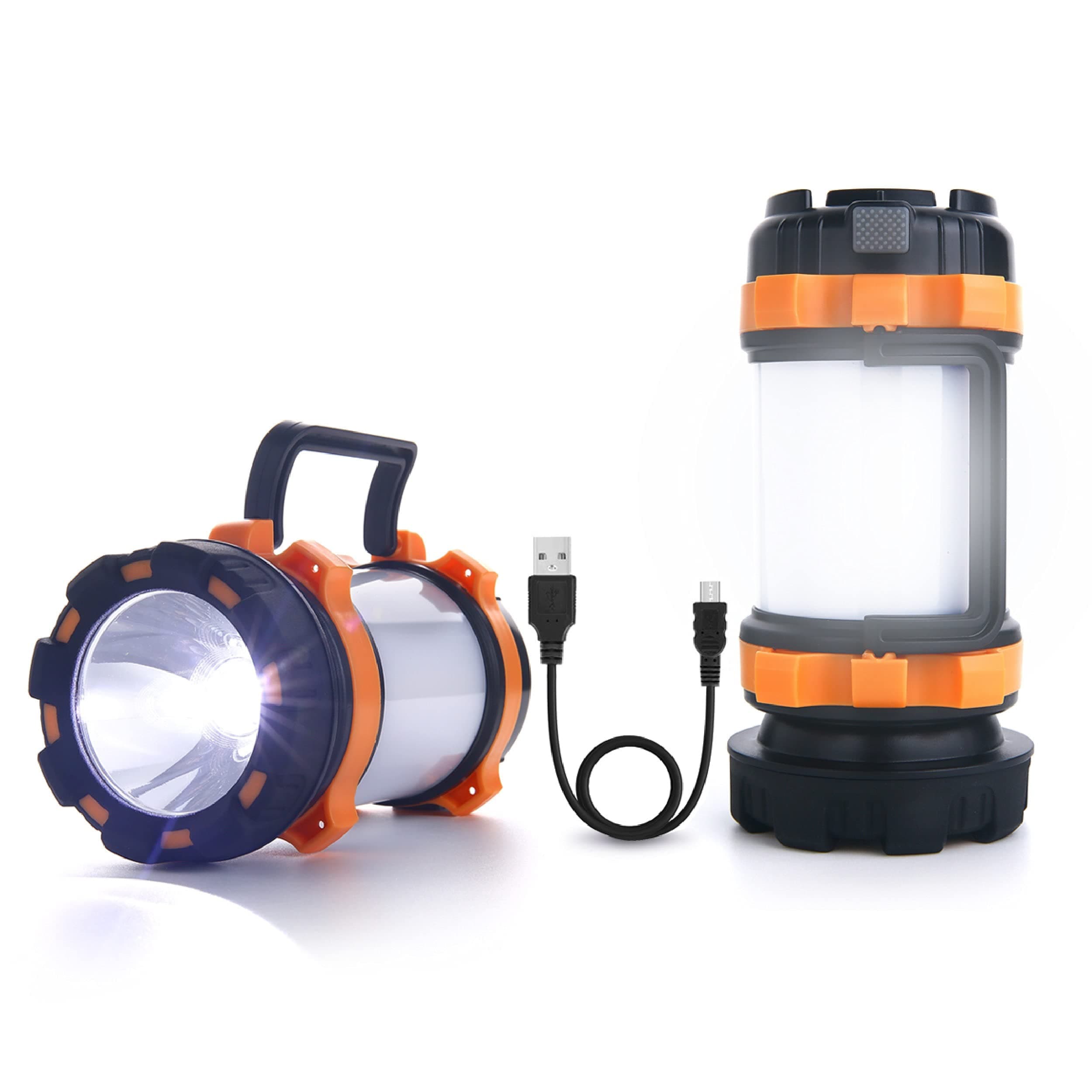 LED Camping Lantern Rechargeable, AYL Camping Flashlight 6 Light Modes, 4000mAh Power Bank, IPX4 Waterproof, Perfect Lantern Flashlight for Hurricane, Emergency, Power Outages, USB Cable Included
