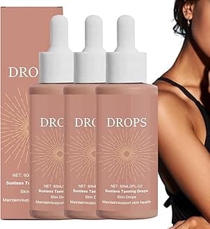 Zeria Sunless Tanning Drops To Drink, Drinkable Sunless Tanning Drops, Natural Sunless Self Tanner for Radiant Skin Tone, To Naturally Boost Melanin, Without The Sun Damage (3PC)