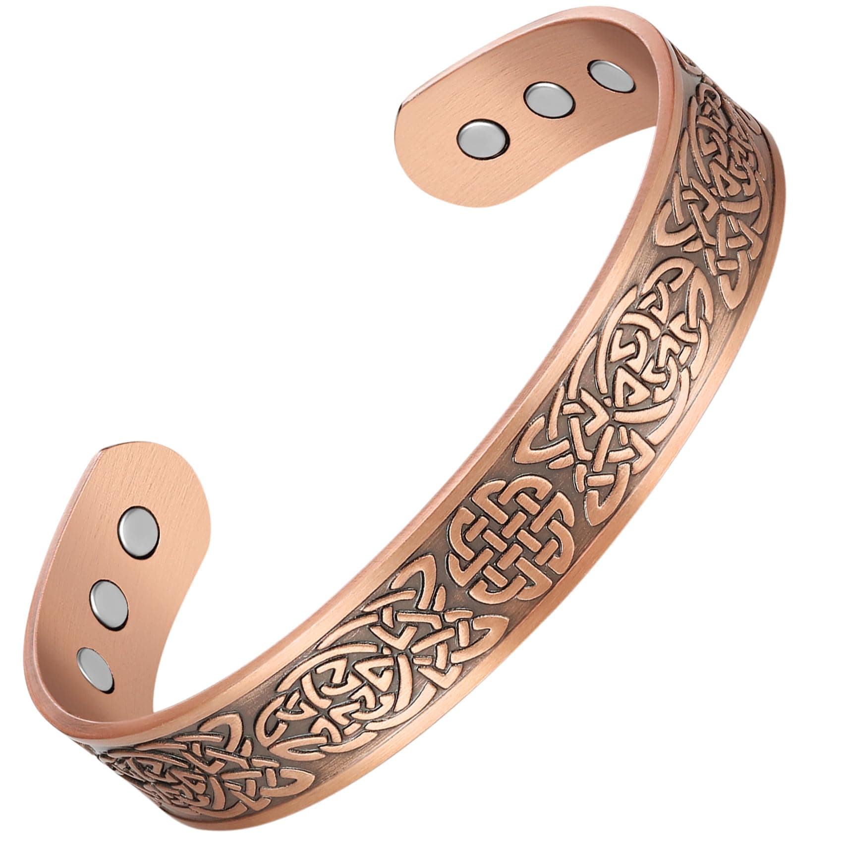 Lymphatic Drainage Copper Magnetic Bracelets for Men,99% Solid Copper Bracelets, Adjustable Brazaletes with Gift Box